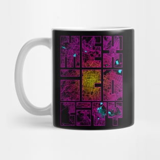 Mexico City Map Typography - Neon Mug